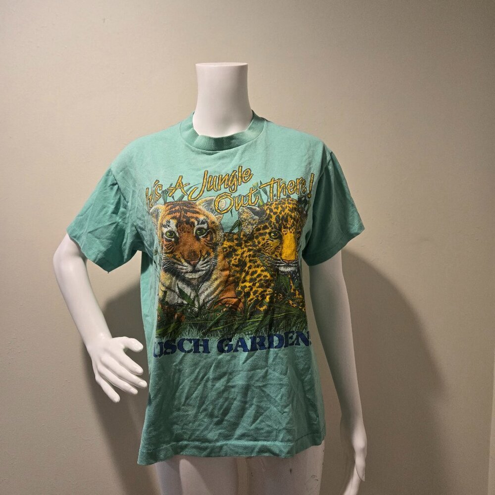 Vintage Busch Gardens It's a Jungle Out There Graphic T-Shirt Green M